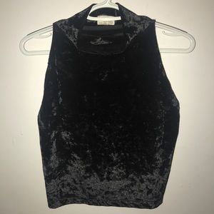 velvet black cropped tank